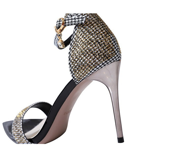 Women's Metal Heel Pointed Toe High Heel Sandals
