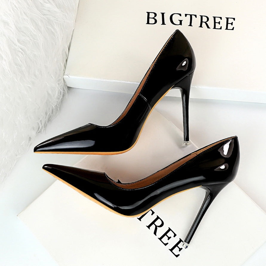 Elegant Glossy Patent Leather Pumps – Women’s Dress High Heels