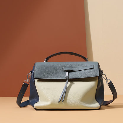 Genuine Cowhide Messenger Bag – Portable Handbag for Women