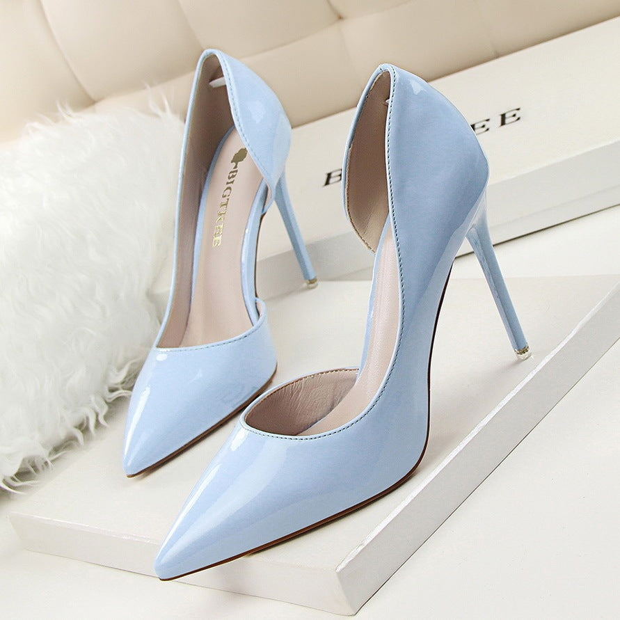 Elegant Women's Patent Leather Pointed Toe Stiletto Heels