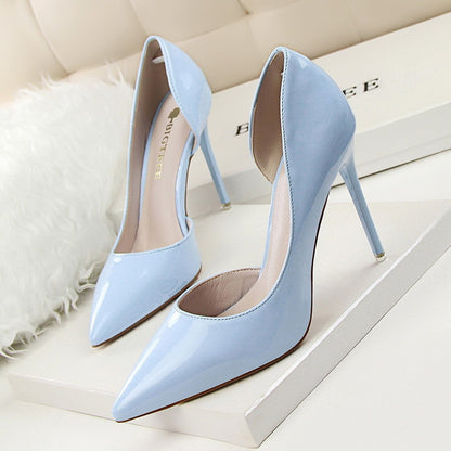 Elegant Women's Patent Leather Pointed Toe Stiletto Heels