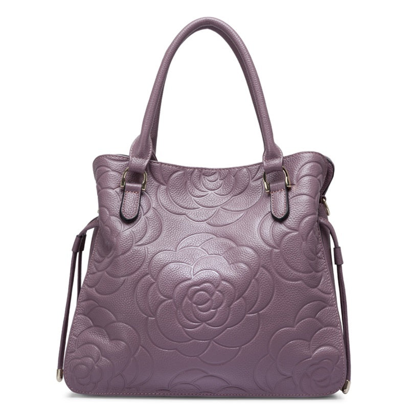 Luxury Rose Pattern Leather Purse – Elegant Handbag for Women