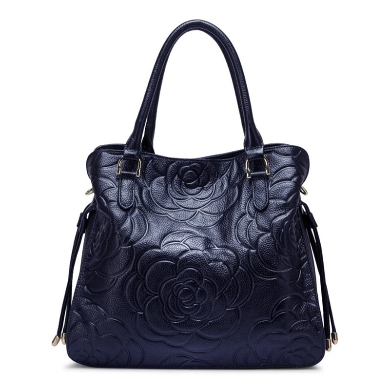 Luxury Rose Pattern Leather Purse – Elegant Handbag for Women