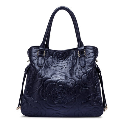 Luxury Rose Pattern Leather Purse – Elegant Handbag for Women