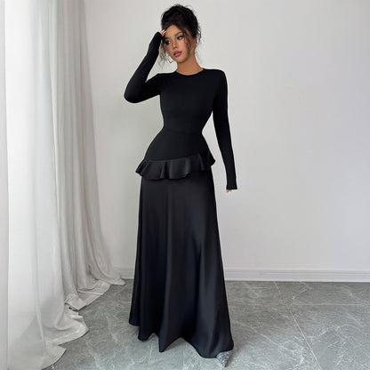 Women's Elegant European and American Style Long Sleeve Lace Top