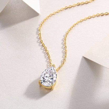 Elegant Moissanite Diamond Necklace S925 Silver Gold Plated
