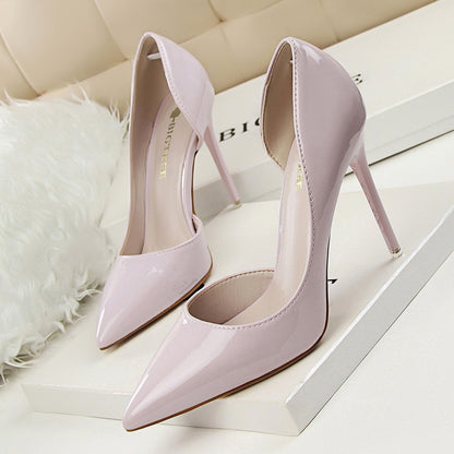 Elegant Women's Patent Leather Pointed Toe Stiletto Heels