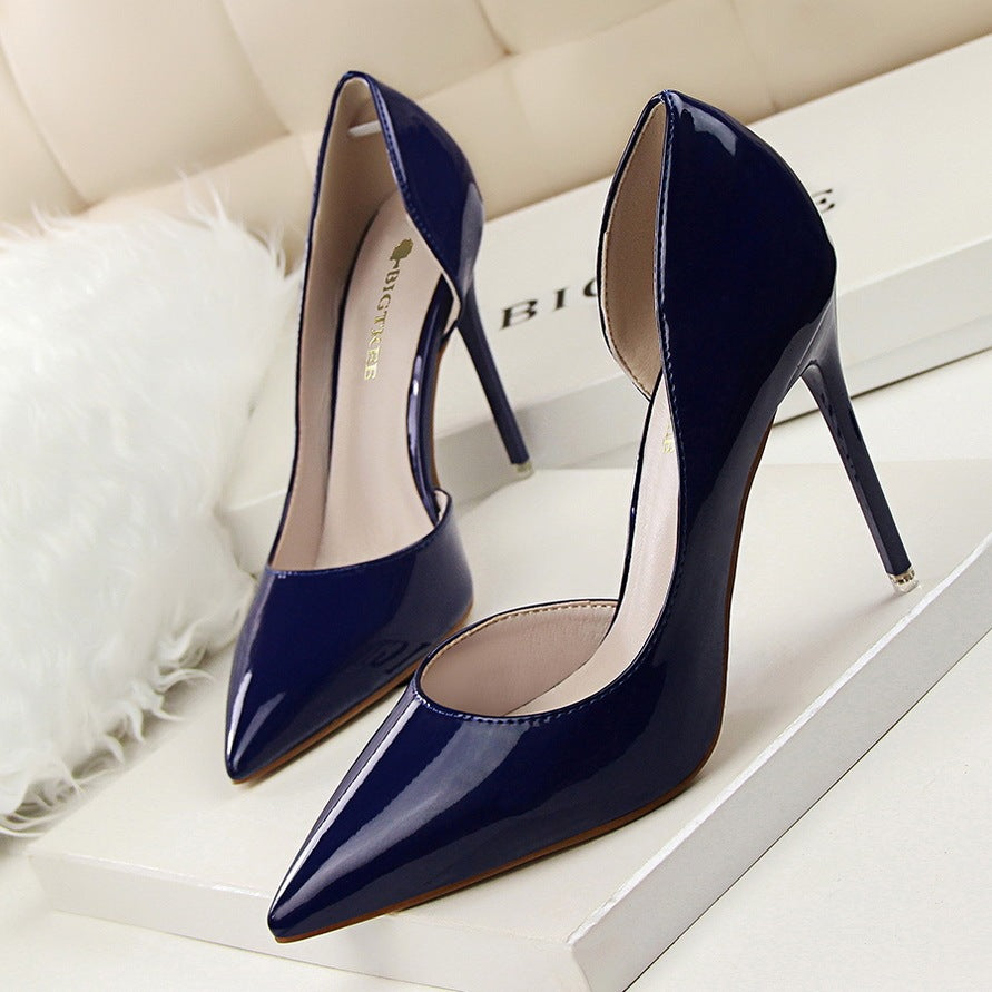 Elegant Women's Patent Leather Pointed Toe Stiletto Heels