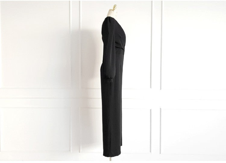 Women's V Neck Slim Fit Professional Jumpsuit