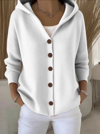Women's Hooded Button Knitted Cardigan Sweater