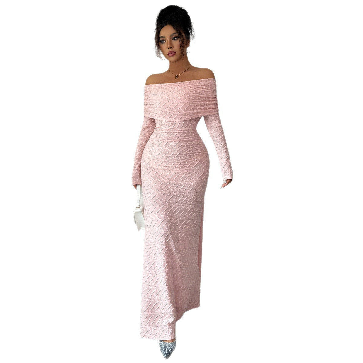 Women's Elegant Off-Shoulder Long Sleeve Dress