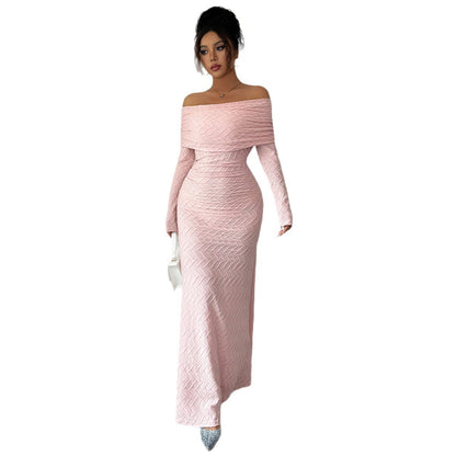 Women's Elegant Off-Shoulder Long Sleeve Dress
