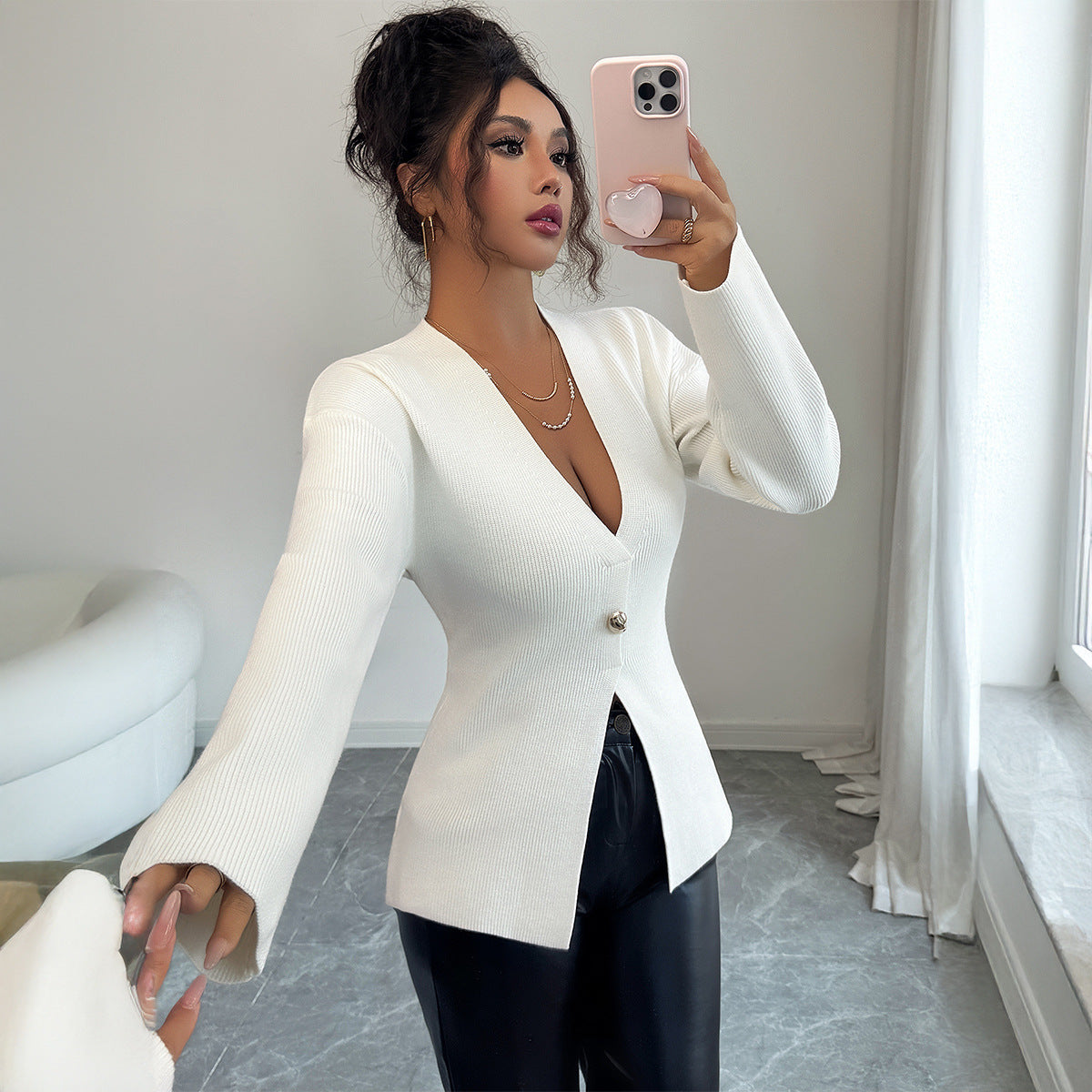 Women's Elegant Woolen Long Sleeve Sweater