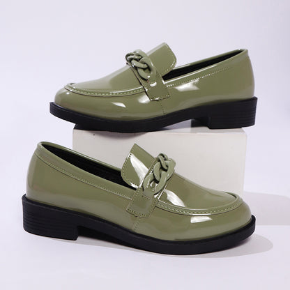 Stylish Women's Low Heel Leather Loafers