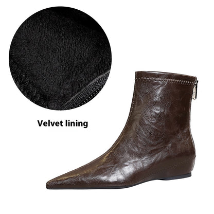 Chic Retro Women’s Boots – Low Hidden Heel, Casual Comfort Design