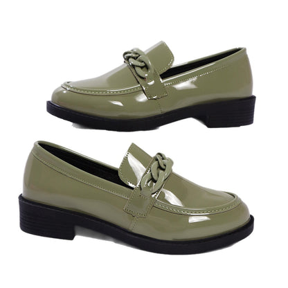Stylish Women's Low Heel Leather Loafers