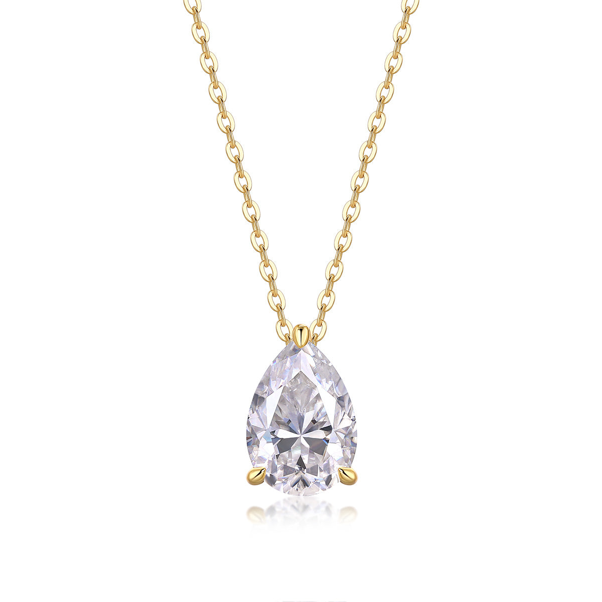 Elegant Moissanite Diamond Necklace S925 Silver Gold Plated