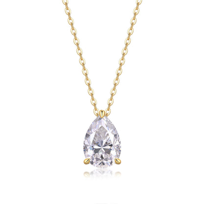 Elegant Moissanite Diamond Necklace S925 Silver Gold Plated