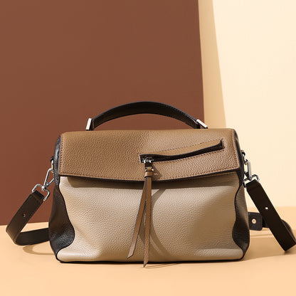 Genuine Cowhide Messenger Bag – Portable Handbag for Women