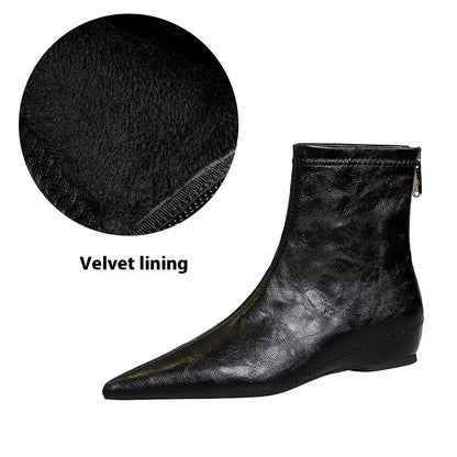 Chic Retro Women’s Boots – Low Hidden Heel, Casual Comfort Design