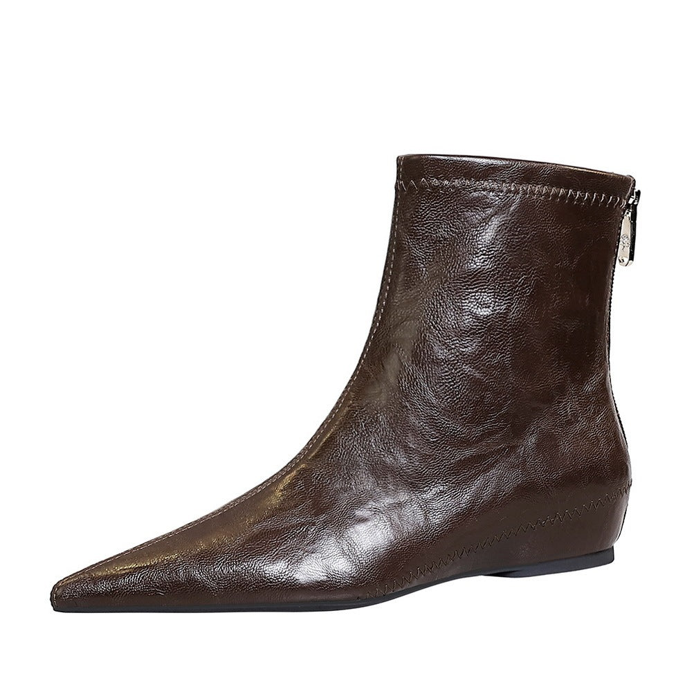 Chic Retro Women’s Boots – Low Hidden Heel, Casual Comfort Design