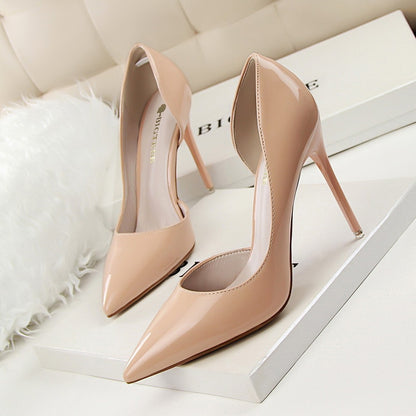 Elegant Women's Patent Leather Pointed Toe Stiletto Heels