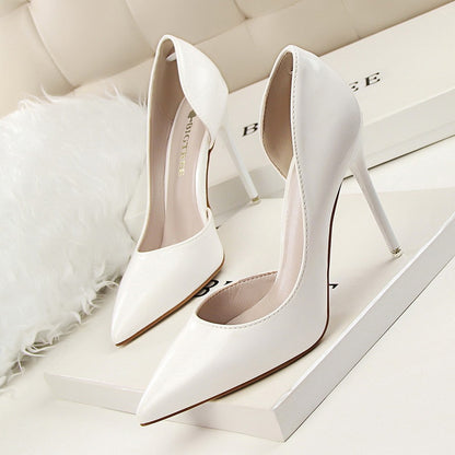 Elegant Women's Patent Leather Pointed Toe Stiletto Heels