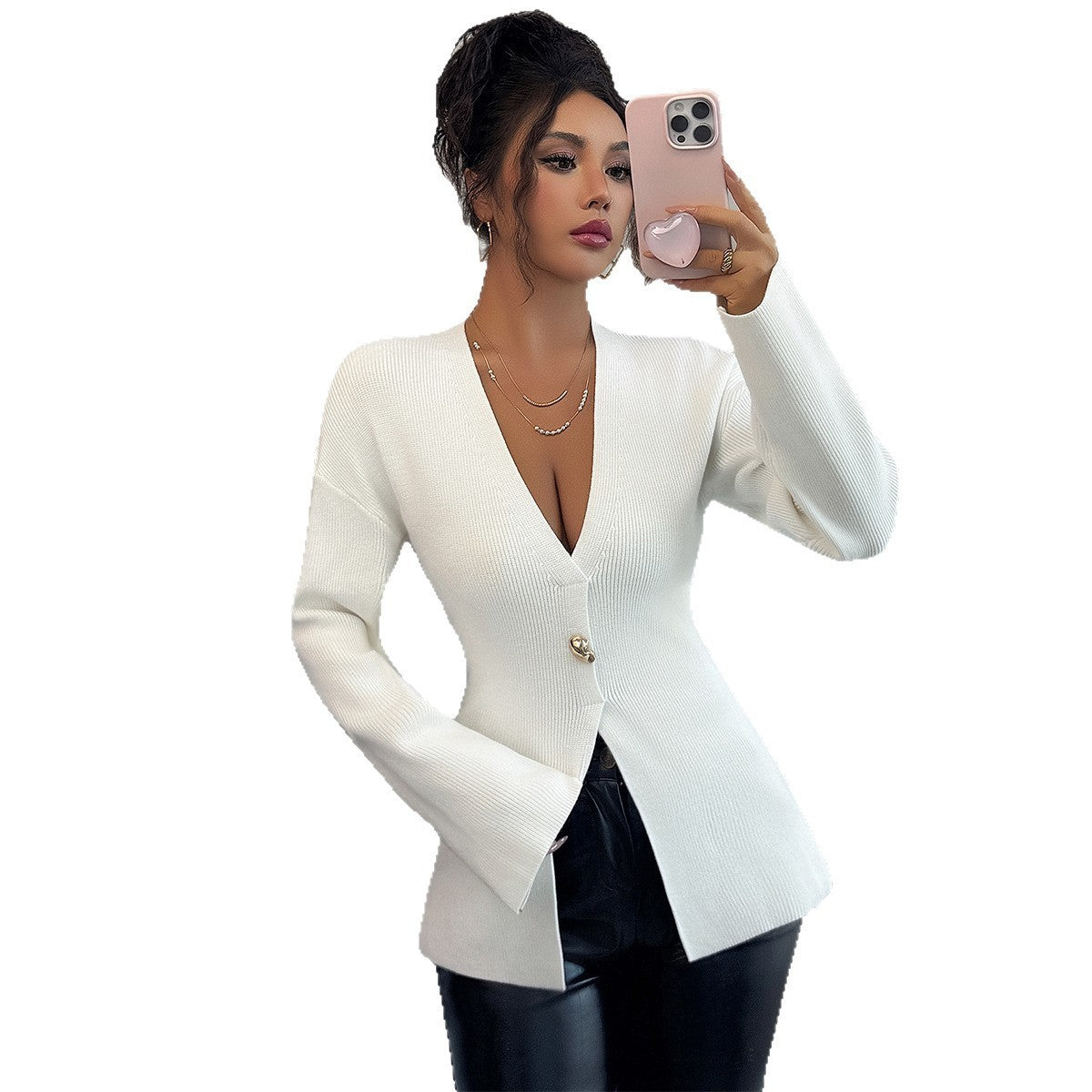 Women's Elegant Woolen Long Sleeve Sweater