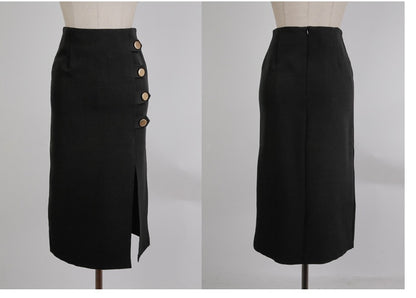 Women's Short Suit and Mid Length Skirt Two Piece Set