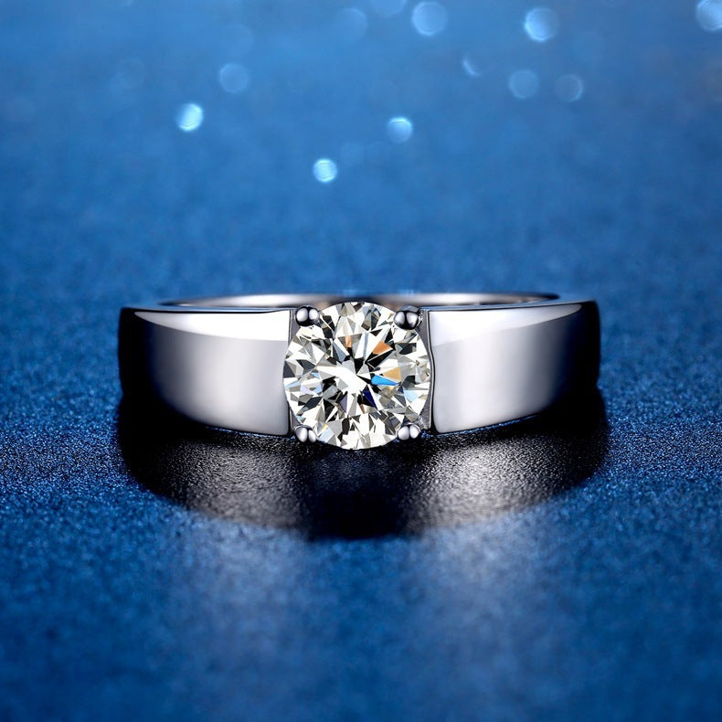 Sterling Silver Adjustable Moissanite Ring
