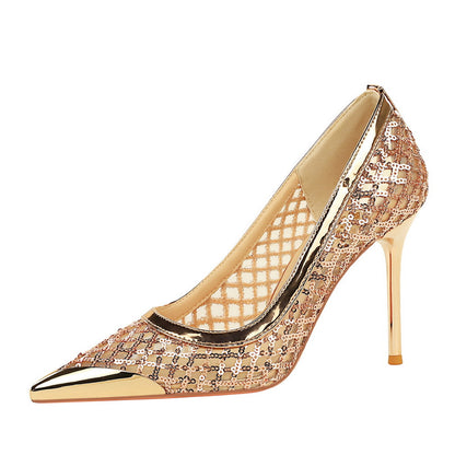 European And American Style Sexy Pointed Low-cut High Heels