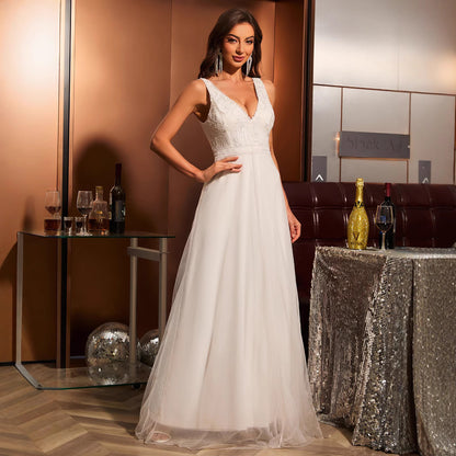 Women's Princess Style Wedding Dress White Lace Gauze