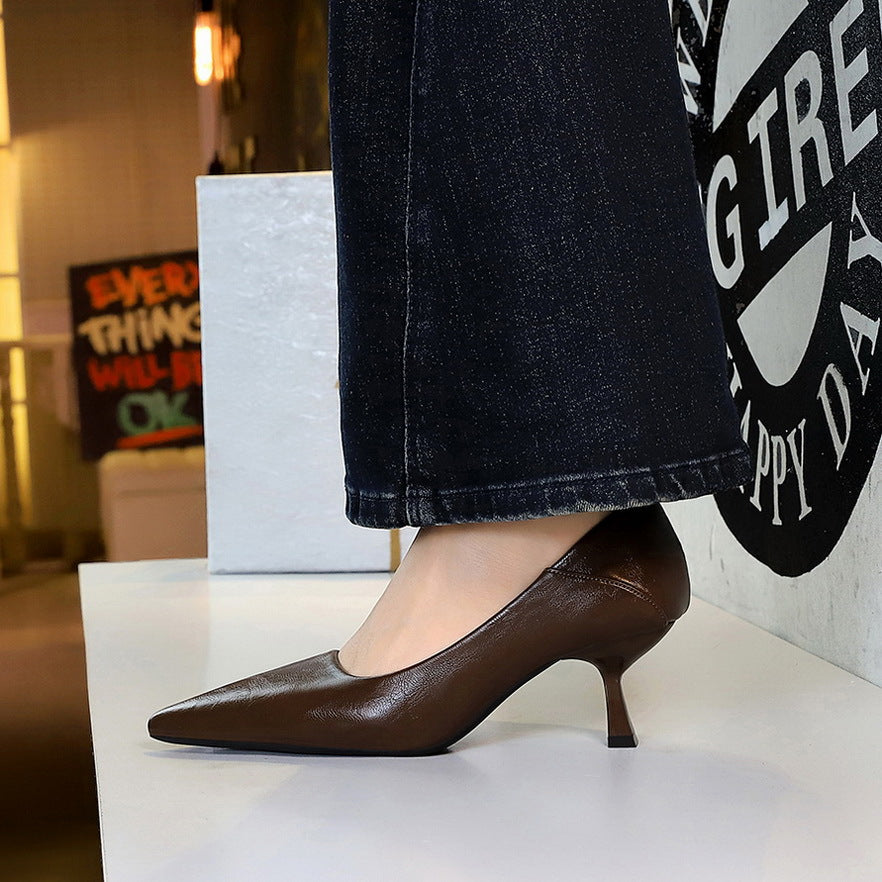 Women's Leopard Print High Heels European and American Style