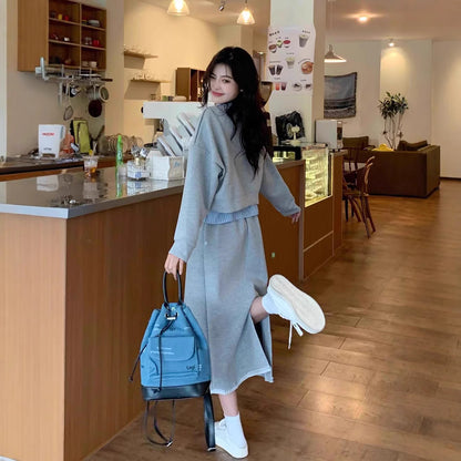 Women's Two Piece Set Sweater and High Waist Hip Skirt