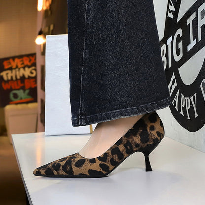 Women's Leopard Print High Heels European and American Style