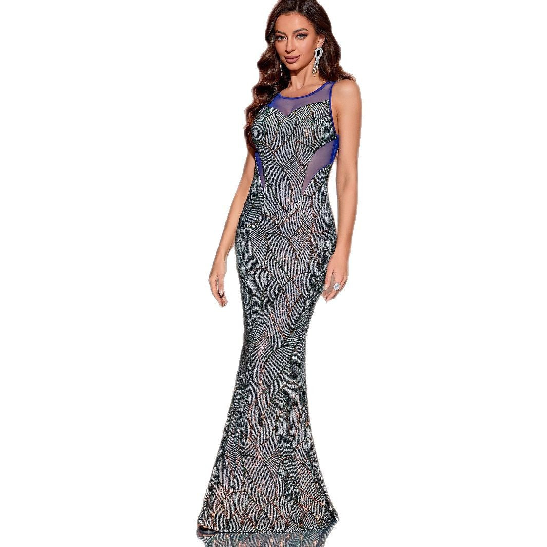 Women's Bright Fishtail Dress for Banquet and Party