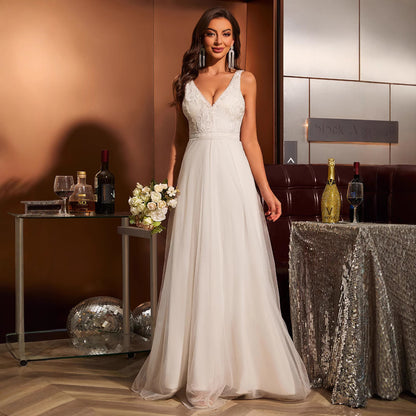 Women's Princess Style Wedding Dress White Lace Gauze