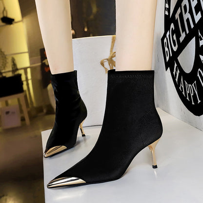 Elegant Women’s Light Luxury Boots – Slimming Fit for Party & Banquet