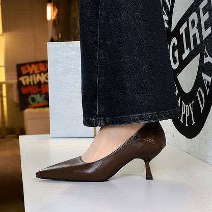 Women's Leopard Print High Heels European and American Style