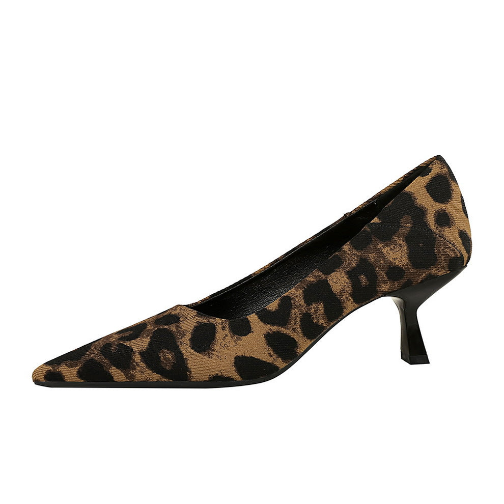 Women's Leopard Print High Heels European and American Style
