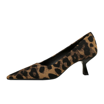 Women's Leopard Print High Heels European and American Style