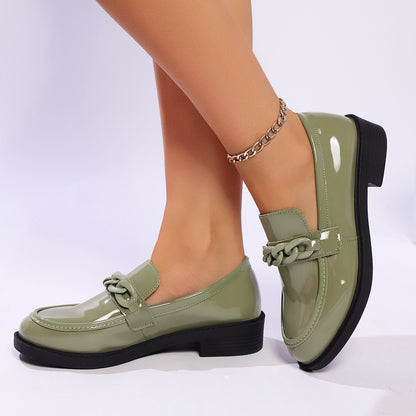 Stylish Women's Low Heel Leather Loafers