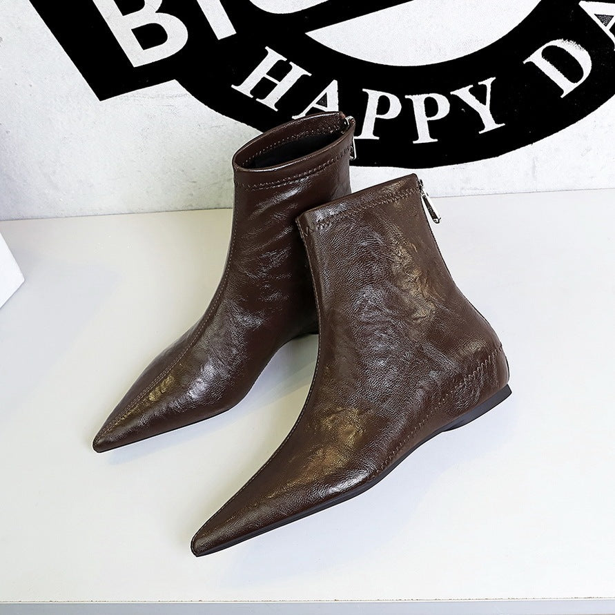 Chic Retro Women’s Boots – Low Hidden Heel, Casual Comfort Design