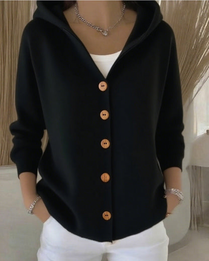 Women's Hooded Button Knitted Cardigan Sweater