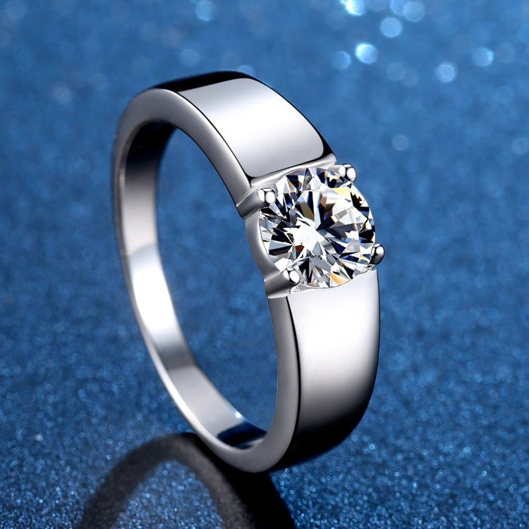 Sterling Silver Adjustable Moissanite Ring