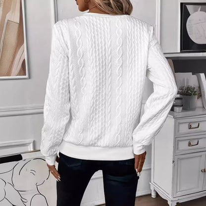 Texture Half Zip Long Sleeve Sweatshirt