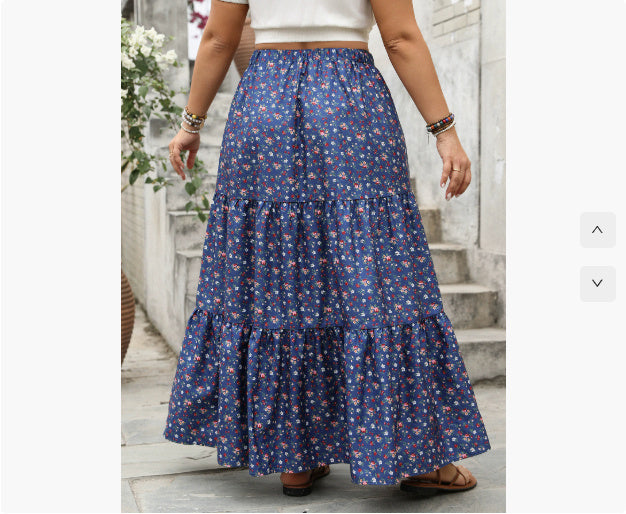 Tiered Floral Maxi Skirt