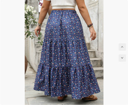 Tiered Floral Maxi Skirt