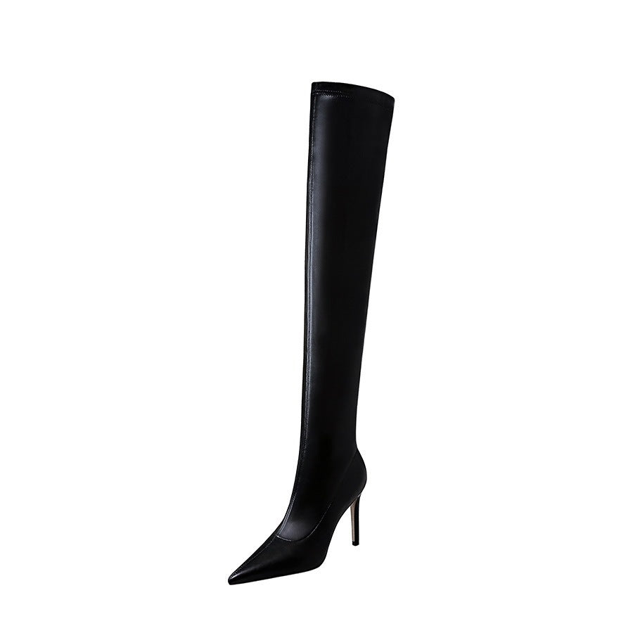 Sexy Women’s Thigh High Boots Stiletto Heel Pointed Toe Design
