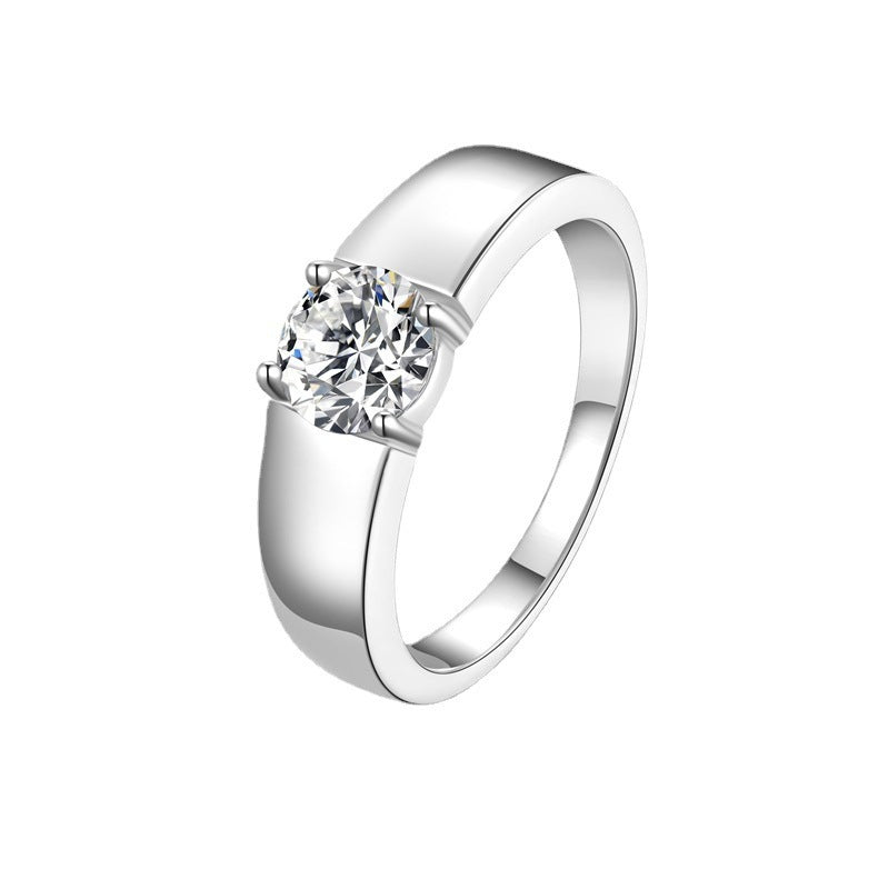 Sterling Silver Adjustable Moissanite Ring